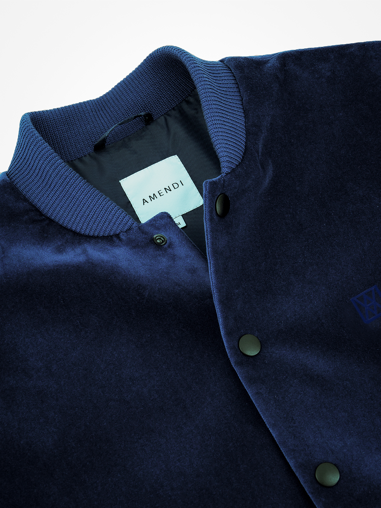 Amendi Harald Velvet Jacket In Dark Blue