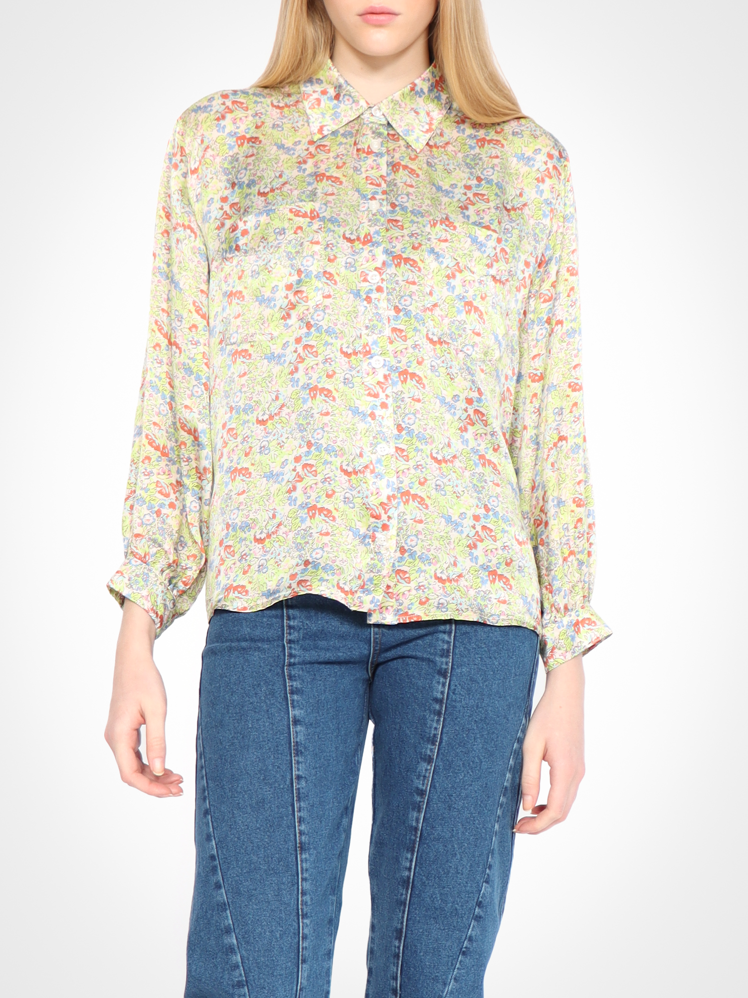 Shop Amendi Jeanne Silk Blouse In Pale Yellow